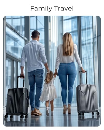 BAGSMART Expandable Carry On Luggage 22x14x9 Airline Approved, Carry-On Suitcase, Grey - color: Grey