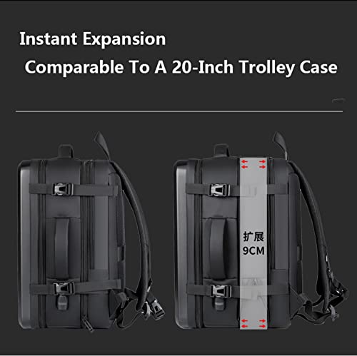 Hard Shell Laptop Backpack for Men, 35L Expandable Business Travel Backpacks Anti Theft Gaming Computer Bag with USB Port Wet Pocket 17 Inch - color: Black