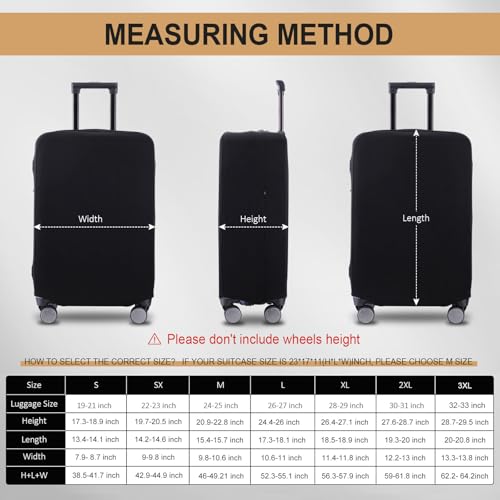 Travel Luggage Cover Suitcase Protector Scratch-Resistant Fit 19-31 Inch Suitcase, Not Included Suitcase (Black, XL(28-29inch)) - color: Black, size: 28-29 inch