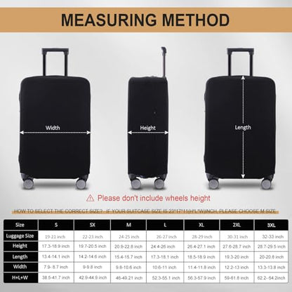 Travel Luggage Cover Suitcase Protector Scratch-Resistant Fit 19-33 Inch, Not Included Suitcase (Black, SX(22-23inch)) - color: Black, size: 22-23inch