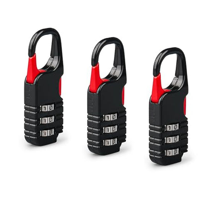 3 Pcs Mini Padlock, 3 Digits Combination, Black for Kids Diary Backpack - color: Black
