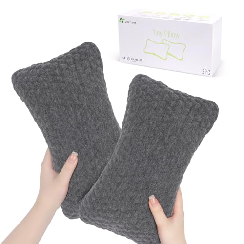 vocheer Small Pillow with Removable Cover, 11"x 7" Tiny Travel Pillow 2 PCS - color: Darkgrey-2pc