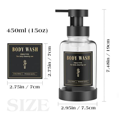 Luxspire Glass Foaming Soap Dispenser 15oz Hand Soap Bottle, Clear, 2 Pack - color: Clear