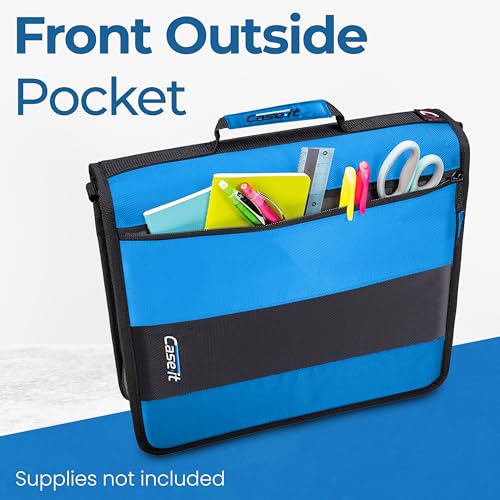 Case-it School Zipper Binder | 2" O-Rings | 350-Sheet | D-251 Denim Blue - color: Denim Blue, size: 1 Pack