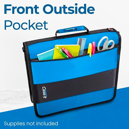 Case-it School Zipper Binder | 2" O-Rings | 350-Sheet | D-251 Denim Blue - color: Denim Blue, size: 1 Pack