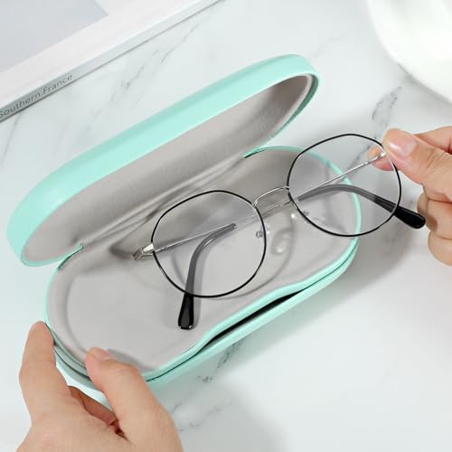 MoKo Double Eyeglass Case,Glasses and contact case 2 in 1 with Mirror - color: Green