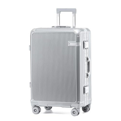 24 Inch Zipperless Checked In Luggage with Aluminum Frame, Silver - color: Silver, size: Checked in 24inch