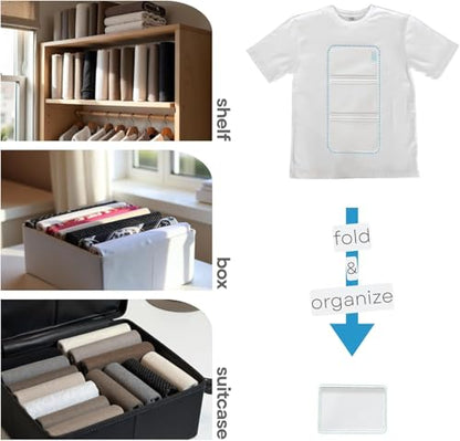 PLIIO 10-Pack Medium Filers, Foldable Clothes Organizer - Durable Tshirt Folder - Shirt Folding Organizer for Wardrobe Drawer - size: Medium