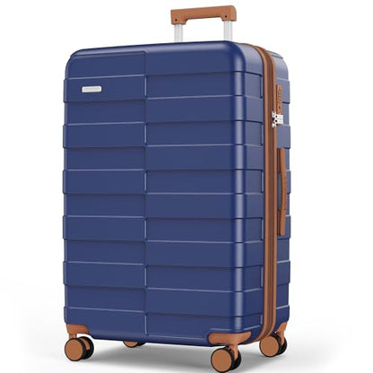Vipbox Suitcase 28 Inch Hard Shell Expandable PC Travel Luggage, Blue | Hardside Expandable Large Capacity Travel Suitcase Ultra Durable Polycarbonate Lightweight with TSA Lock Spinner Wheels - color: Classic Blue, size: 28 inch