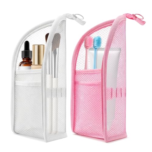 Standing Toiletry Bag, Waterproof Foldable Travel Makeup Bag, 2 Pack