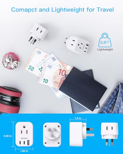 HANYCONY US to Australia New Zealand Plug Adapter, Type I Power Adapter - style: Type I - Australia China