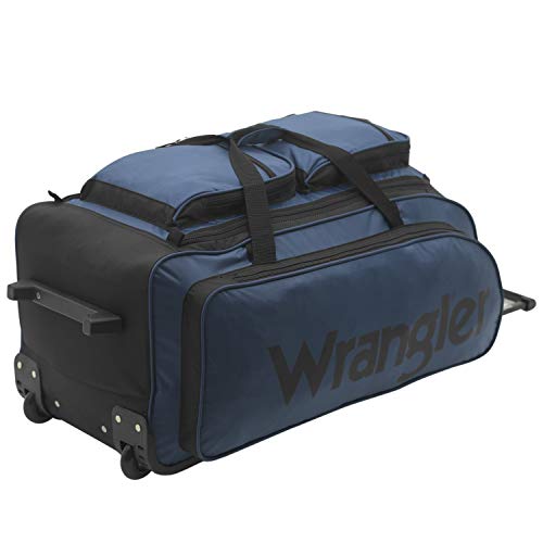 Wrangler Wesley Rolling Duffel Bag, Navy Blue, Large 30-Inch - color: Navy Blue