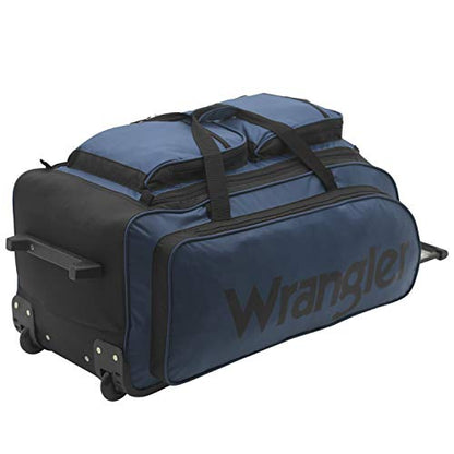 Wrangler Wesley Rolling Duffel Bag, Navy Blue, Large 30-Inch - color: Navy Blue