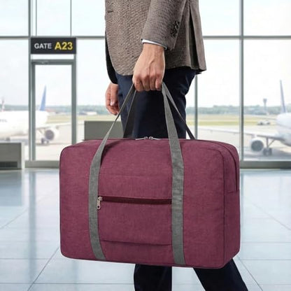 Lightweight Foldable Travel Duffel Bag, Compact Carry-On Luggage for Overnight Trips, Unisex Weekender (Red) - color: Red