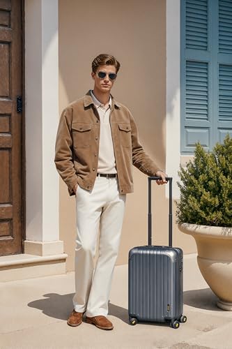 LEVEL8 Carry on Luggage Airline Approved, Hardshell Suitcases with Spinner Wheels, PC Expandable Luggage, 20 Inch, Gray - color: Gray, size: 20 Inch - Expandable