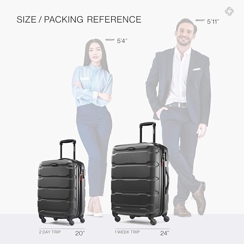 Samsonite Omni PC Hardside Expandable Luggage with Spinner Wheels, Black, 2-Piece Set (20/24) - color: Black, size: 2-Piece Set (20/24)