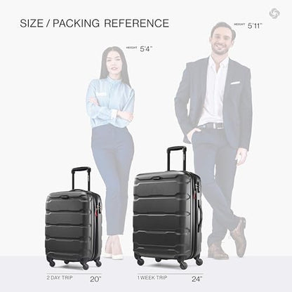 Samsonite Omni PC Hardside Expandable Luggage with Spinner Wheels, Black, 2-Piece Set (20/24) - color: Black, size: 2-Piece Set (20/24)