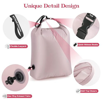 Travel Laundry Bag, Waterproof Compression Bags for Dirty Clothes - color: Purple, size: Large