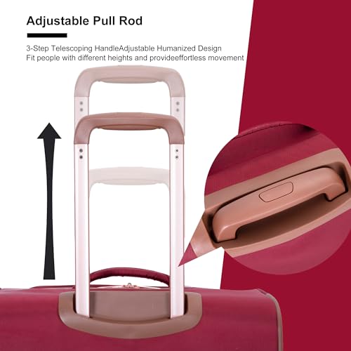 Travelhouse 4-Piece Softside Luggage Set with Spinner Wheels - color: Red, size: 4 piece