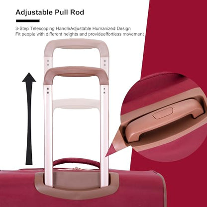 Travelhouse 4-Piece Softside Luggage Set with Spinner Wheels - color: Red, size: 4 piece