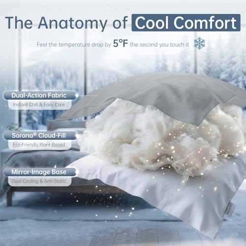 Dual-Sided Cooling Comforter, Blue/White (Gray, Twin) - color: Gray, size: Twin