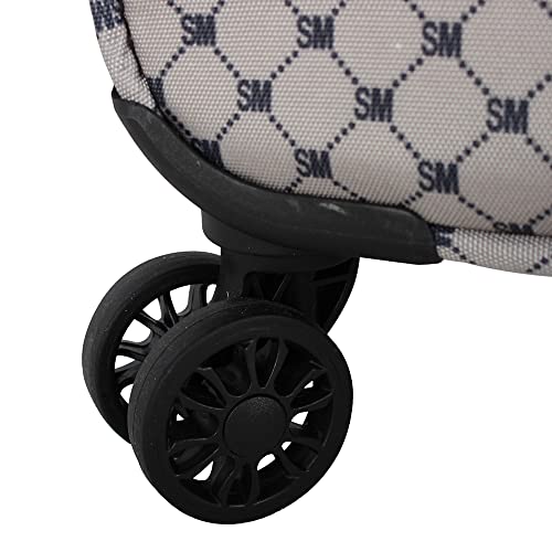 Steve Madden Designer Luggage Collection - 3 Piece Softside Expandable Lightweight Spinner Suitcase Set - Travel Set includes 20 Inch Carry on, 24 Inch & 28-Inch Checked Suitcases (Noble Black/Grey) - color: Noble Black/Grey, size: 20/24/28 Inches