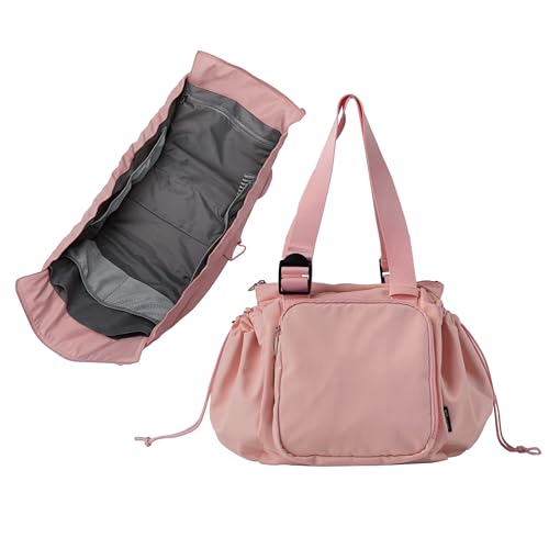 Everyday Bag Tote for Women, Spacious Diaper Bag with 16 Pockets, Durable Travel Bag, Sleek Work Shoulder Bag - color: Matte Pink