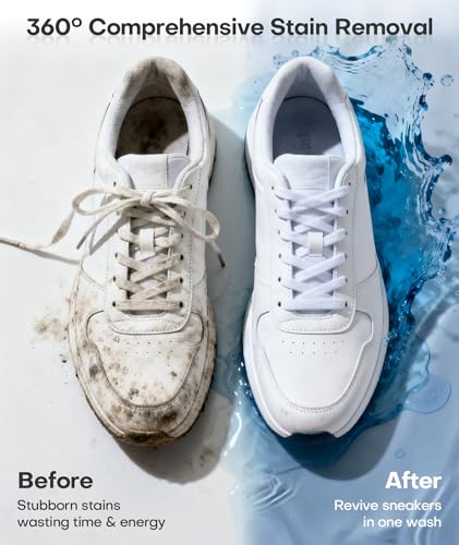 3-IN-1 Laundry & Shoe Washing Machine Bag : Laundry Shoe Bag for Washer & Dryer,Shoe Cleaning Bag for Sneakers,Tennis,Self-locking Zipper & Microfiber,Include 3 Laundry Bag & 2 Shoe Bag (White 2PC) - color: White 2PC