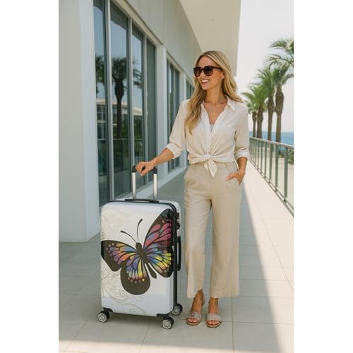 World Traveler Butterfly Luggage, 4-Piece Set - size: 4-Piece Set