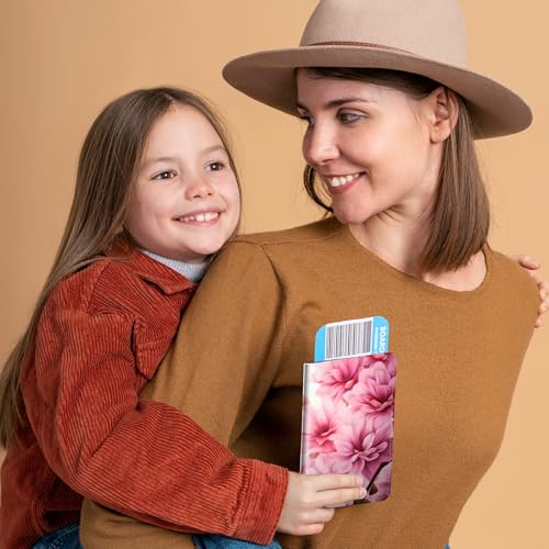 Family Passport Holder RFID,Pink Flowers - color: Pink Flowers
