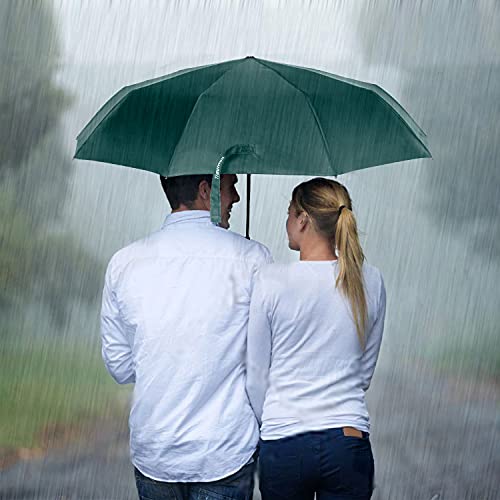 TradMall Travel Umbrella Windproof 46 Inches Canopy, Dark Green - color: Dark Green, size: 46 Inches