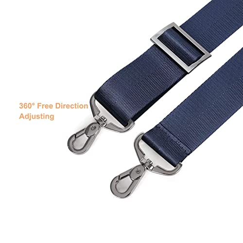 MOSISO 56 inch Shoulder Strap, Adjustable Soft Universal Non-Slip Strap - color: Navy Blue