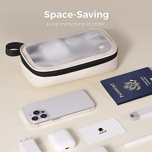 pack all Clear Electronic Organizer, Compact TPU Cable Organizer Bag - color: Beige