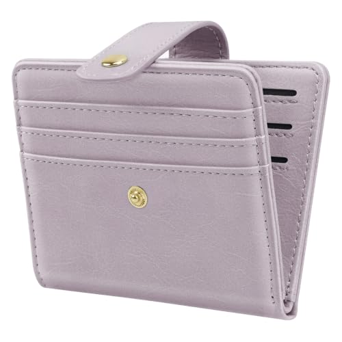Small Wallets for Women Slim Minimalist Bifold Credit Card Holder - color: A Purple