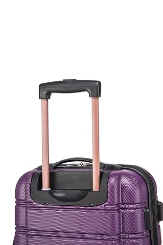 Rockland Melbourne Hardside 2 Piece Expandable Spinner Wheel Luggage Set, Carry-On 20" and Tote 14", Purple - color: Purple, size: 2 Piece (20"/14" Tote)