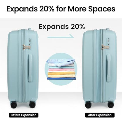 Luggage Sets 2 Piece(20/29in),w/TSA LOCK,Suitcase Set - color: Blue, size: 2-Piece Set (20"/29'')