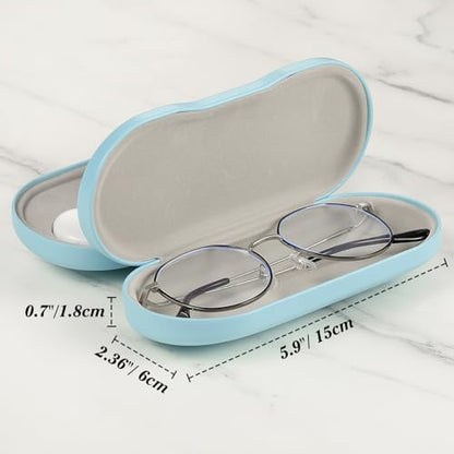 MoKo Double Eyeglass Case,Glasses and contact case 2 in 1 with Mirror - color: Ad-light Blue