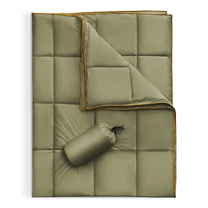 Sonive Blanket 52x75,Packable Compact Blanket Weatherproof Outdoor - color: Army Green