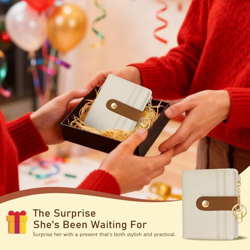 Jogjam Small Ladies Women Wallet, Rfid Slim Thin Compact Credit Card Holder - color: A Beige with Caramel