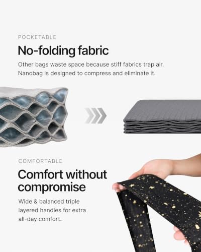 Nanobag XL 25L Tote Foldable Packable Reusable Grocery Shopping Bag - color: Gray