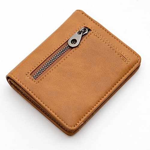 Alldaily Small RFID Wallet for Women Slim Compact Bifold Pocket Ladies Travel Mini Purse (Brown) - color: Brown
