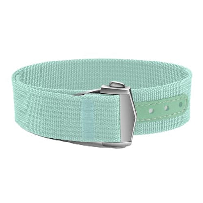 Nylon Watch Strap 20mm 22mm Nylon Watch Band Replacement Single Pass Strap Breathable Military Watch Bands for Men Soft Elastic Watch Straps - color: Lake Blue, size: 20mm