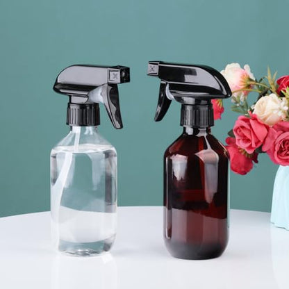 Spray Bottles 4Pack 10oz Fine Mist Empty Squirt Bottle for Cleaning - color: 2clear+2brown