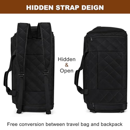 Convertible Garment Bag for Travel, 4-in-1 Backpack for Women Men, 3pcs 50L - color: D2-Black