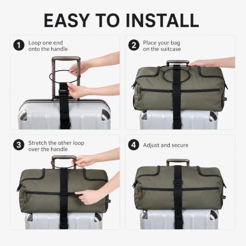 2-Pack Elastic Luggage Straps for Attaching Extra Bags to Suitcase – Lightweight Bungee Belts for Travel