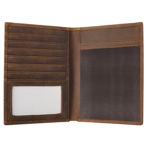 Jack&Chris Leather Passport Holder RFID Blocking Passport Travel Wallet Cover Case for Men Women Brown JC17 - color: JC17-Light Brown