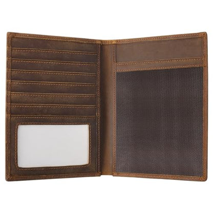 Jack&Chris Leather Passport Holder RFID Blocking Passport Travel Wallet Cover Case for Men Women Brown JC17 - color: JC17-Light Brown