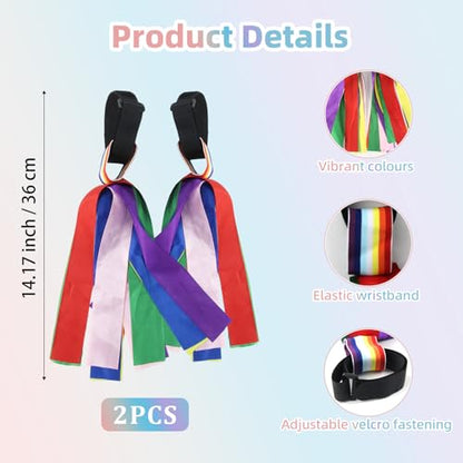 2 PCS Vibrant Luggage Identifiers Tag Ribbons with Secure Knot Straps