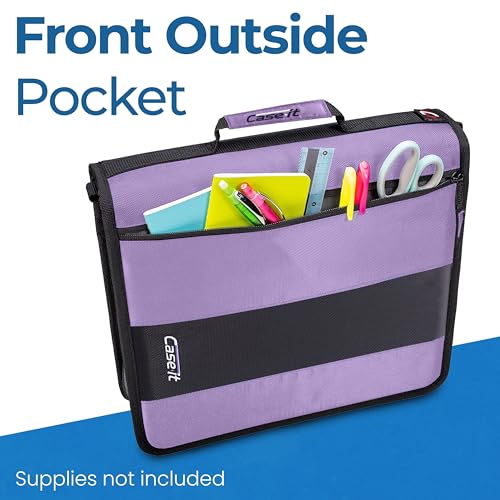 Case-it School Zipper Binder | 2-Inch O-Rings | 350-Sheet | D-251 Lavender - color: Lavender, size: 1 Pack
