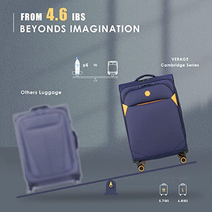 Verage Cambridge Lightweight Luggage Softside Expandable Spinner Wheel Suitcase (Navy, 2-Piece Set(20/24)) - color: Navy, size: 2-Piece Set (20/24)